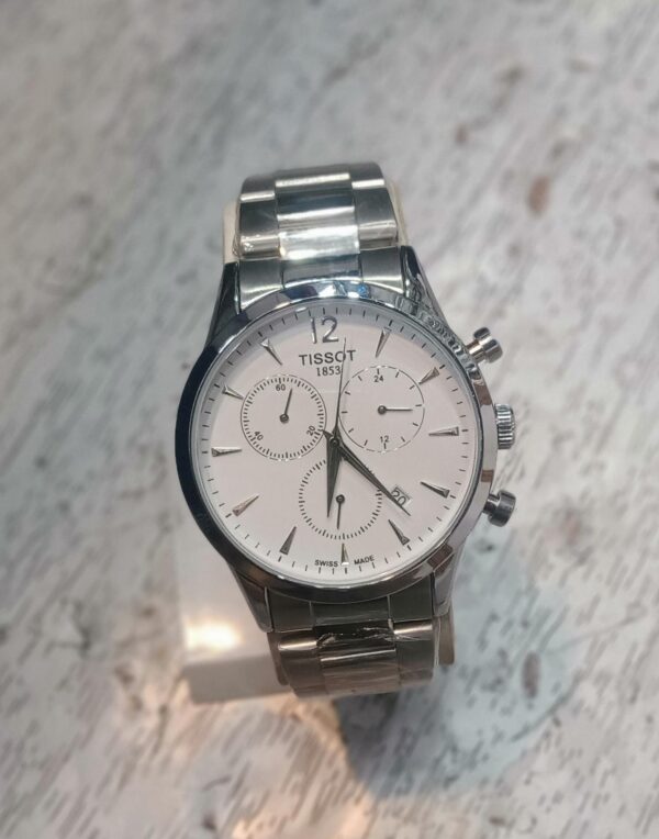 Tissot Tradition Silver Stainless Steel Black Dial Chronograph Quartz Watch for Men